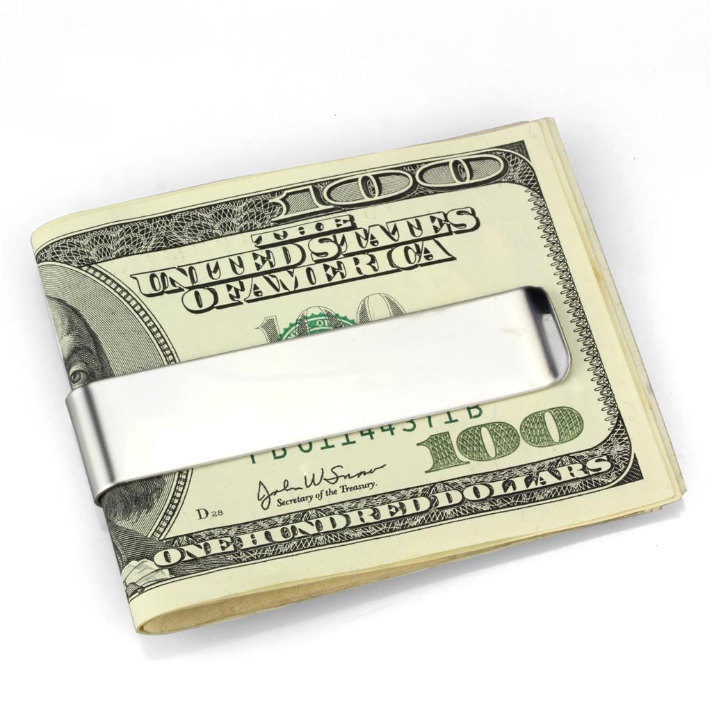 JCE3384 High polished (no plating) Stainless Steel Money clip with No Stone