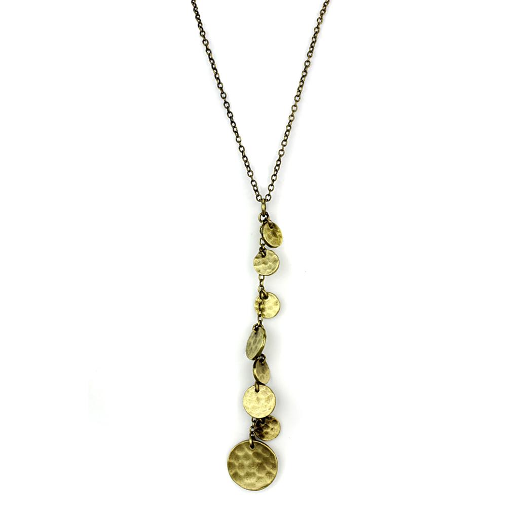 JCE3713 Antique Copper Brass Chain Pendant with No Stone