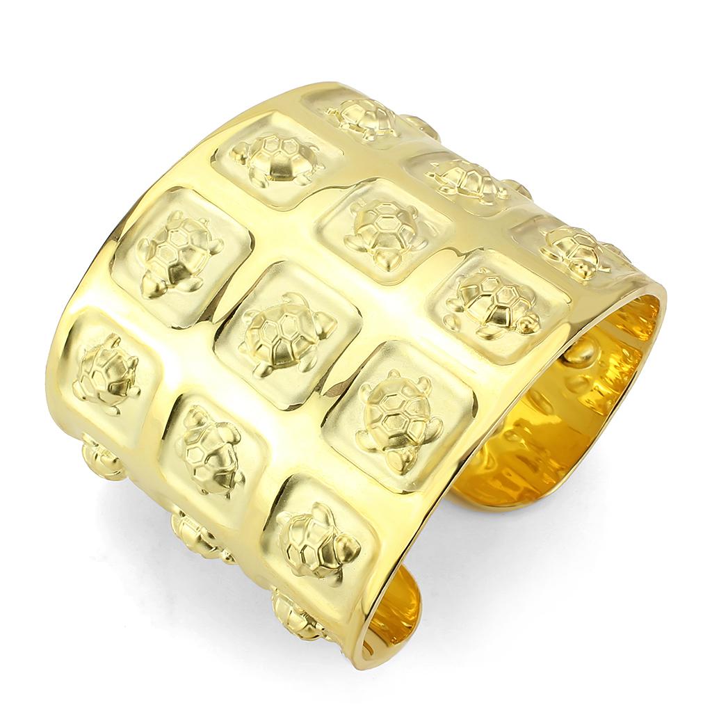 JCE4297 Matte Gold & Gold Brass Bangle with No Stone