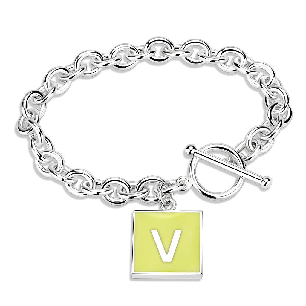 JCE4643 High-Polished Brass Bracelet with Epoxy  in Emerald