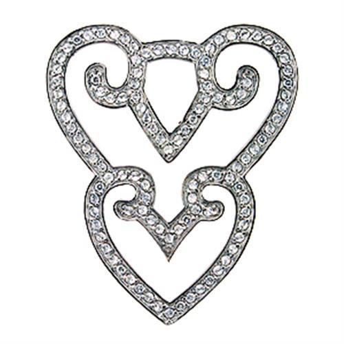 JCEA524 High-Polished 925 Sterling Silver Pendant with AAA Grade CZ  in Clear-Default Title