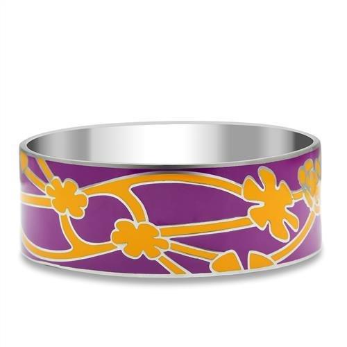 JCE290 High polished (no plating) Stainless Steel Bangle with Epoxy  in No Stone