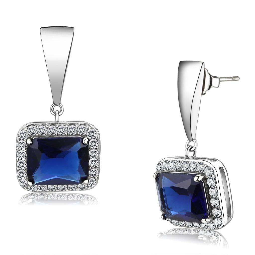 JCE3684 High polished (no plating) Stainless Steel Earrings with Synthetic  in Montana